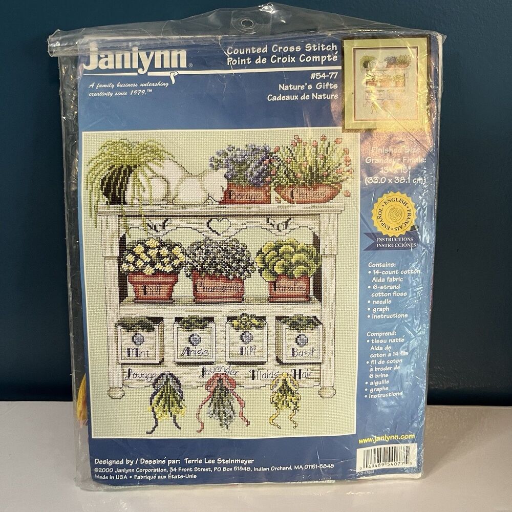 Janlynn Cat Collection NATURE'S GIFTS Counted Cross Stitch Open Package